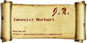 Janovicz Norbert névjegykártya